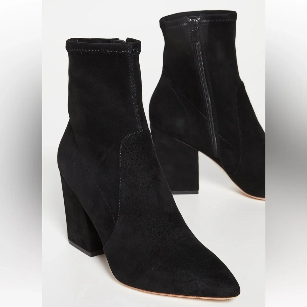 Loeffler Randall Isla Black Suede Slim Ankle Bootie - Picture 4 of 12